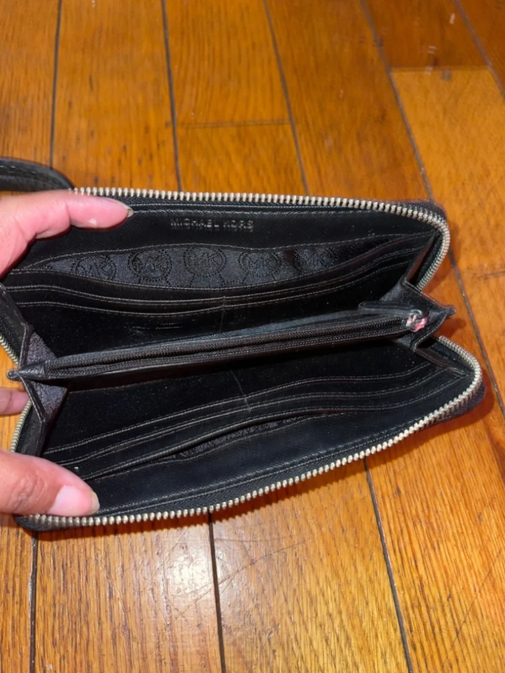 Michael Kors Black Drawstring Tassel Cinch Shoulder Bag.